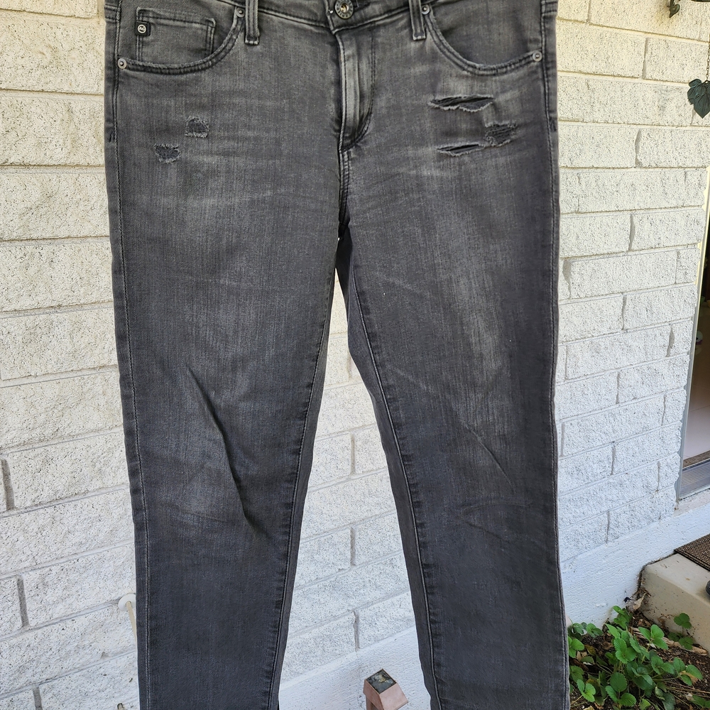 AG Adriano Goldschmied Distressed Black Skinny Jeans